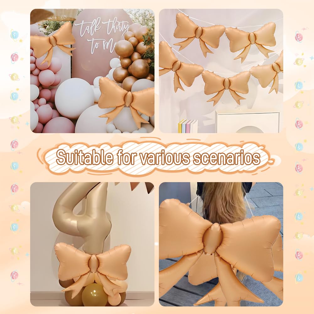 4pcs Jumbo Oversized Ribbon Balloons Coquette Bow Balloons Bow Pa Maca