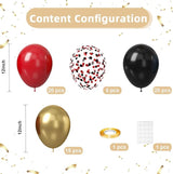 Black Red Gold Balloons, 60pcs 12Inch Black and Red Balloons,Metal