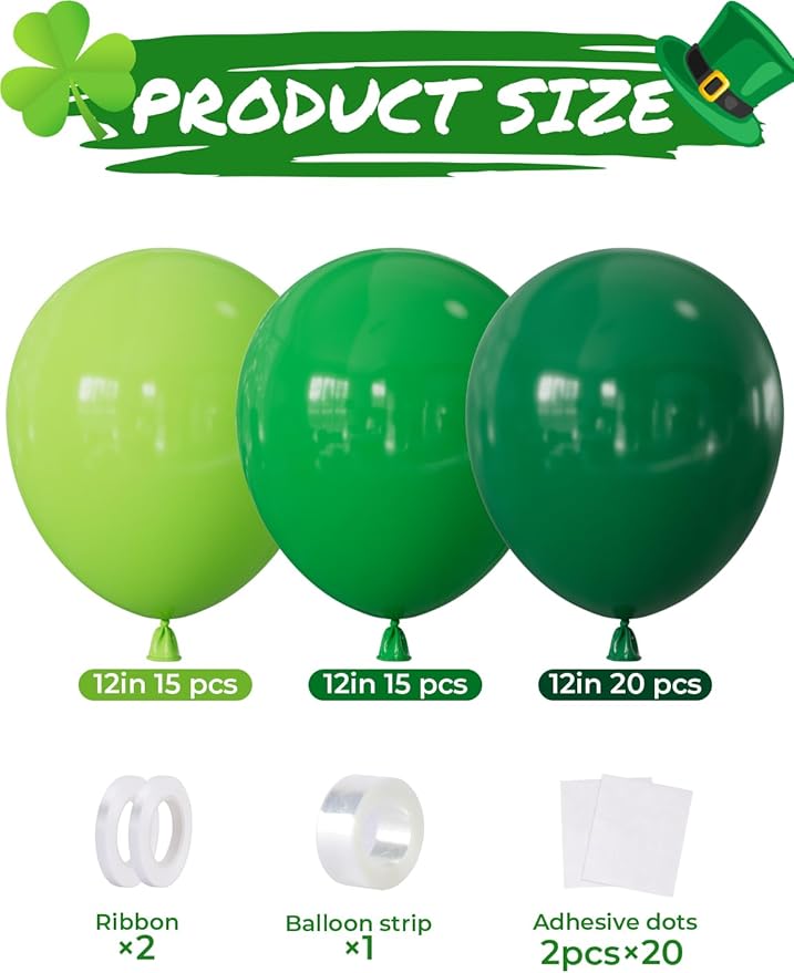 Green Balloons, 50 Pcs Dark & Lime Green Balloons 12 Inch Latex
