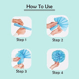 ZOOYOO Paper Tissue Pom Poms, 12 Pcs Green Pink Pompoms Party Hanging