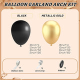 412Pcs Black and Gold Balloons Garland Arch Kit 18 12 10 5 Inch
