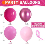 HILAVO Pink Balloons Set 12 Inch Hot Dark Magenta Light Pastel Pink