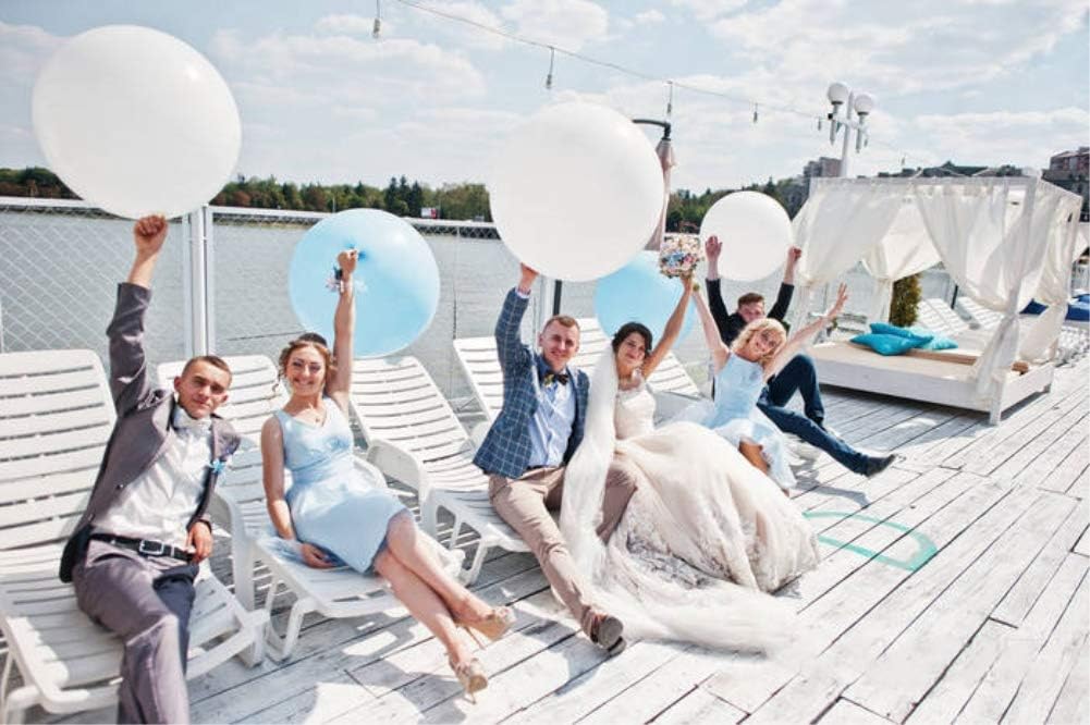 5PCS Big White Balloons Giant 36 Inch Large White Balloon Jumbo