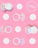 xo Fetti Iridescent Engagement Ring Garland 4 pcs 12' Bachelorette