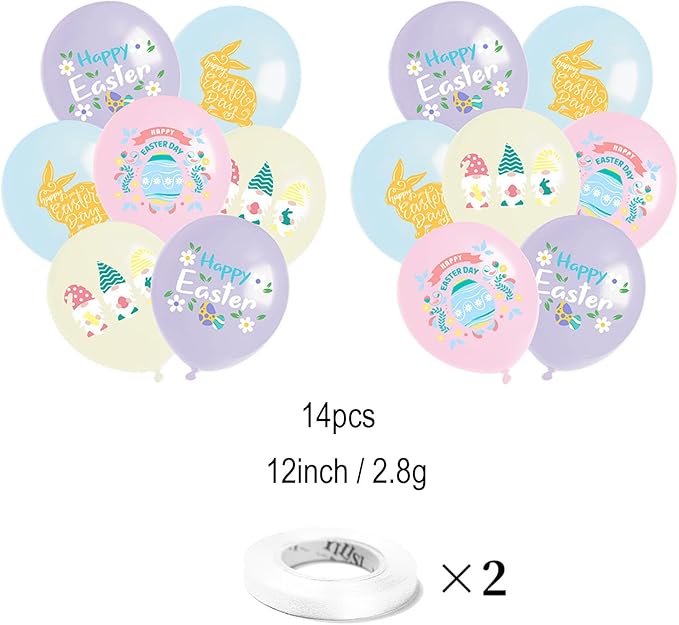 50 Pcs Easter Decorations Indoor Easter Décor Easter Balloons Happy