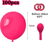 Hot Pink Balloons 100 pcs 12 inch Thicken Latex Hot Pink Balloon Pink