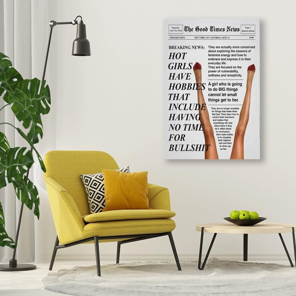 Retro Trendy Newspapers Wall art Decor Bar Cart Feminist Wall Art New
