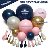 Navy Blue Pink Gold Balloon Arch Kit Double Stuffed Dark Blue Pastel