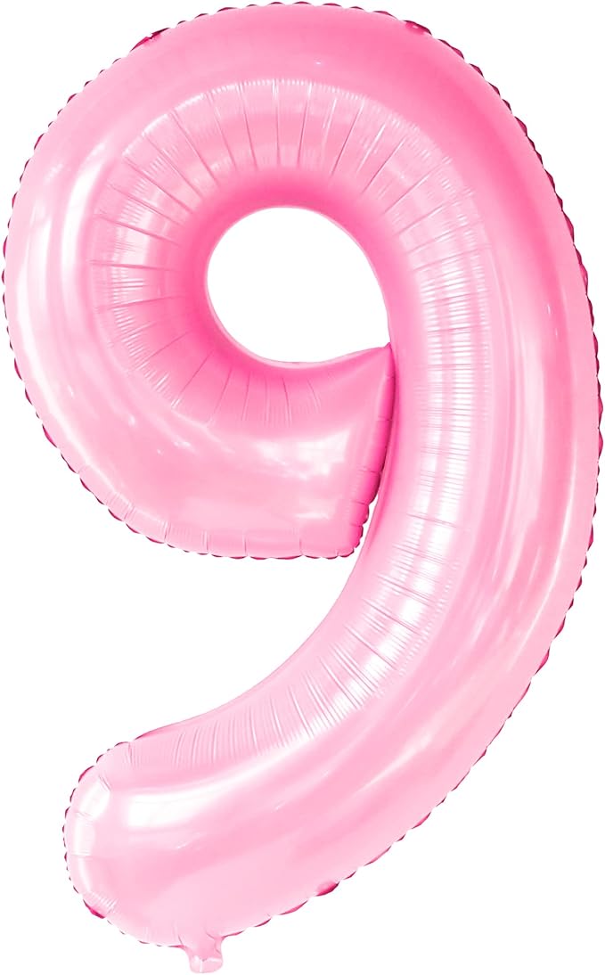 KatchOn, Giant Light Pink Number 9 Balloon - 40 Inch | Foil 9