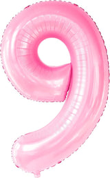 KatchOn, Giant Light Pink Number 9 Balloon - 40 Inch | Foil 9