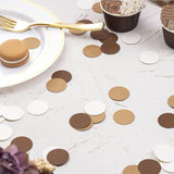 Brown Kraft Tan and Ivory Cream Paper Confetti Table Decoration for