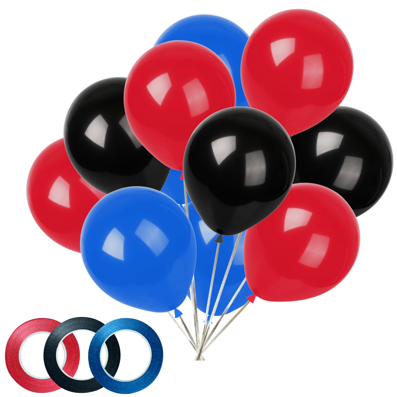 KADBANER Red Black Blue Balloons,100 Pack 12 Inch Latex Balloons,for