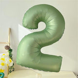 40" Balloon Number 2 Sage Green, Large Foil Number Balloons Set 0-9,