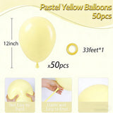 Light Yellow Balloons, 50pcs 12 Inches Pastel Yellow Latex Balloons
