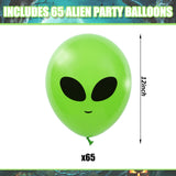 65Pcs Alien Balloons Green Alien Party Latex Balloons UFO