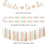 Sage Green Pink Beige Bridal Shower Party Decorations 36pcs Bride to