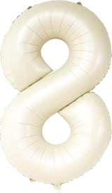 KatchOn, Giant Cream White Number 8 Balloon - 40 Inch | 8th Birthday