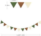 Jungle Party Decoration Sage Green Brown Beige Felt Hanging Triangle