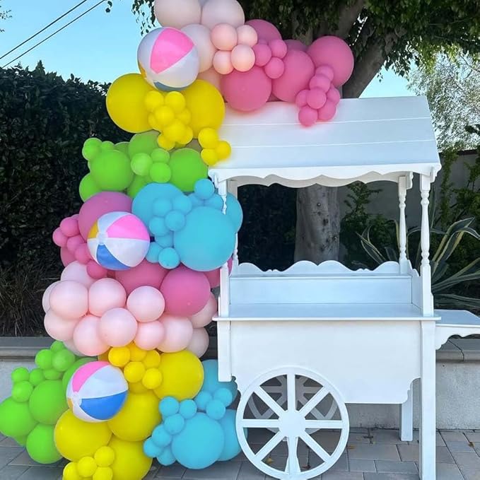 Summer Pool Party Decorations Tropical 162pcs Pastel Colorful