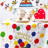 2 Pack Happy Birthday Plastic Tablecloth, 54x108 inch Rectangular