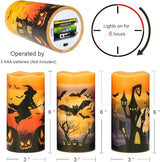 Halloween Flameless Flickering LED Candles with 6 Hour Timer Battery