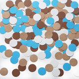 Brown Blue Kraft Tan and Ivory Cream Paper Confetti Table Decoration