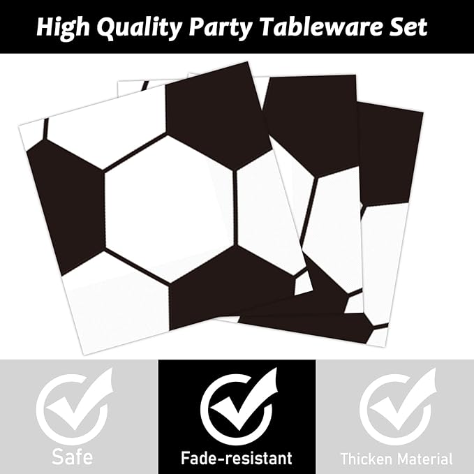 Serves 24 Soccer Birthday Party Plates Napkins Soccer Party Supplies