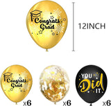 Graduation Decorations Class of 2025 Black Gold Themed Congrats Grad