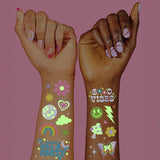 xo, Fetti Groovy Disco Glow in Dark + Foil Temporary Tattoos - 82 pc