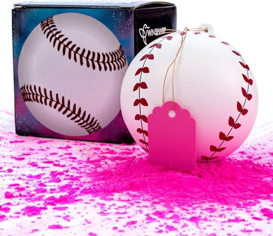 Winsharp Gender Reveal Baseball Single Balls Exploding Pink and/or