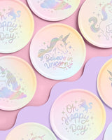 xo Fetti Unicorn Paper Plates 24 pk 9 Unicorn Birthday Party