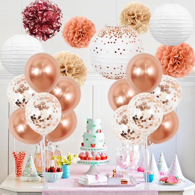 4 Set Rose Gold Balloon Centerpiece for Table Balloons Stand Kit for