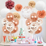 4 Set Rose Gold Balloon Centerpiece for Table Balloons Stand Kit for