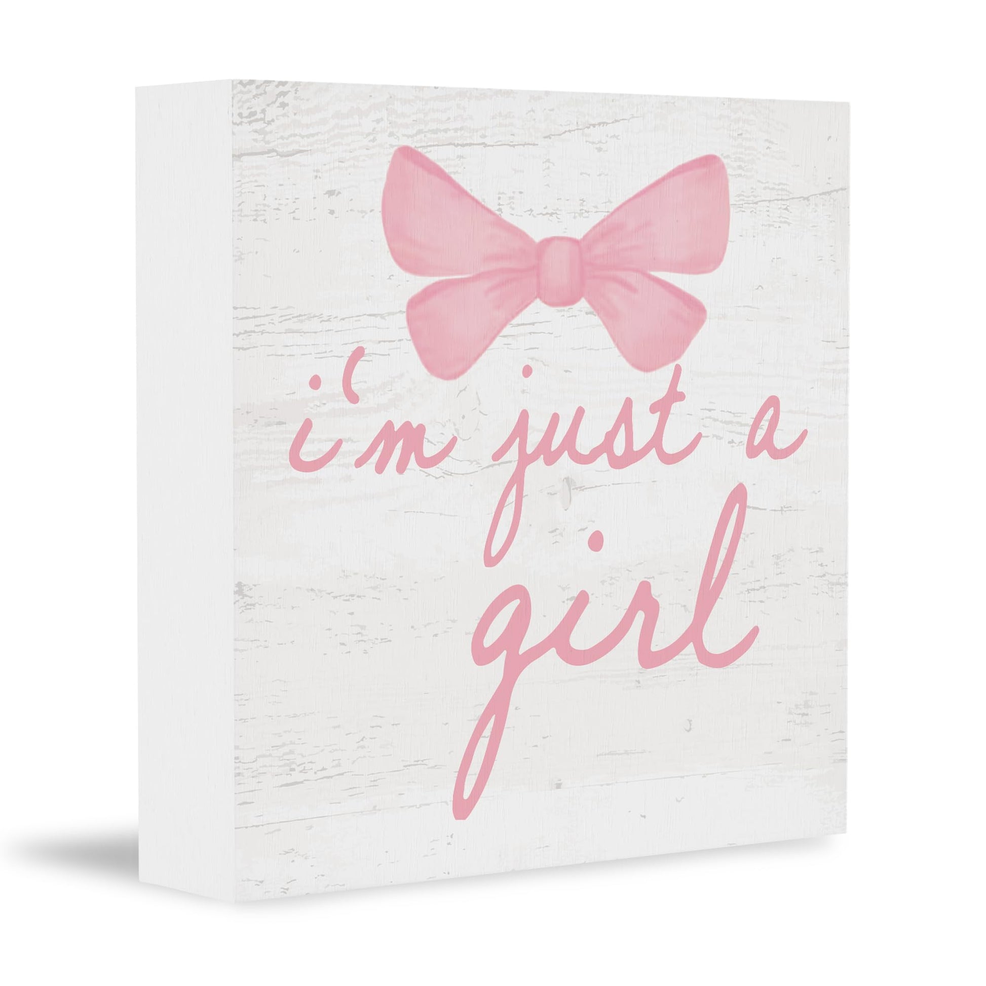 CUANFDDSF Trendy Pink Bow Coquette Room Decor Wooden Box Sign,