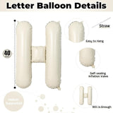 40 Inch Beige OH BABY Balloon for Baby Shower, Large Cream White Oh