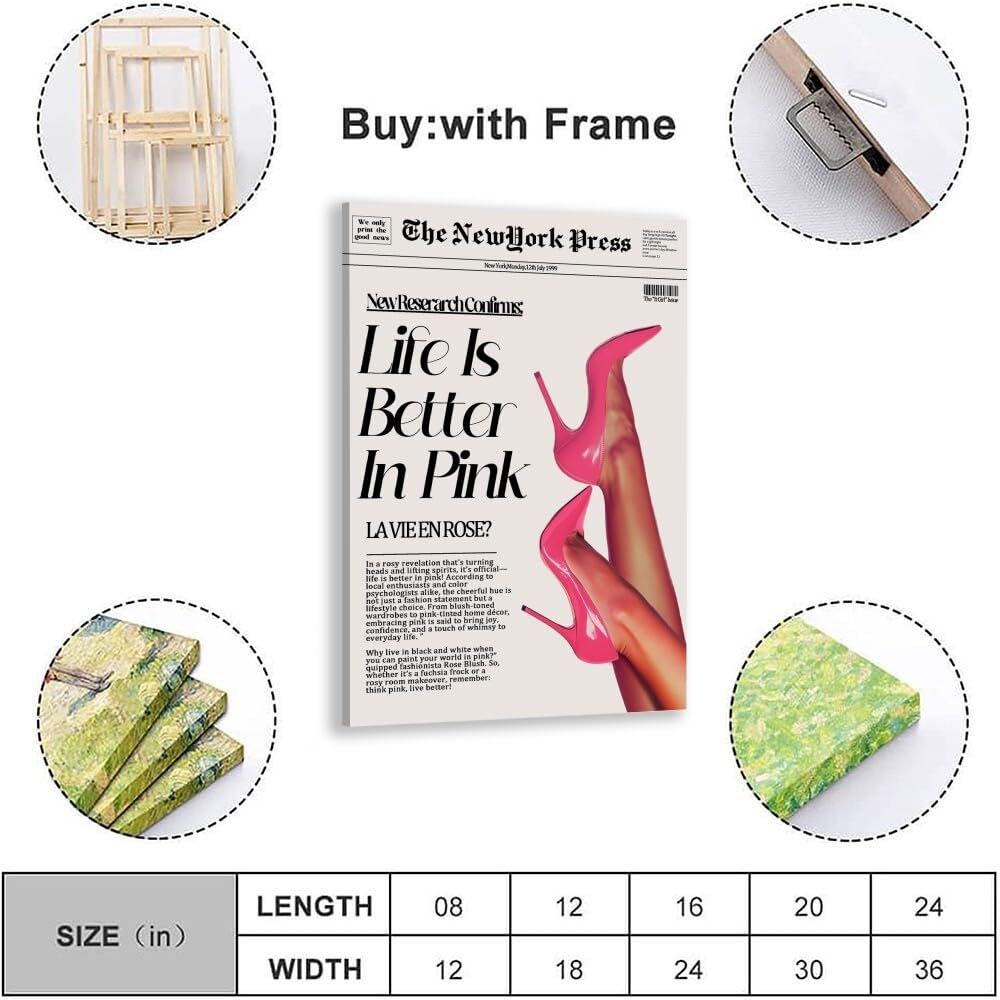 Newspapers Wall art Trendy Retro Bar Cart Decor Feminist Wall Art New