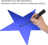 MECCANIXITY 48Pcs Blue Stars Cutouts Double Printed Paper Stars