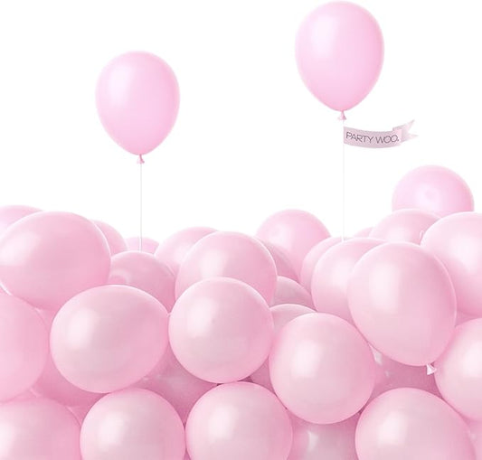PartyWoo Pearl Pink Balloons 100pcs 5 Inch Light Pastel Baby Pale