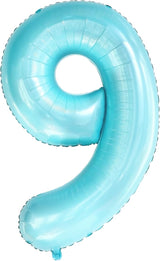 KatchOn, Giant Light Blue Number 9 Balloon - 40 Inch | Foil 9