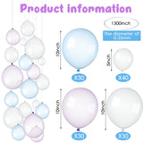 130 Pcs Clear Balloons Iridescent Transparent Bubble Shaped Balloons