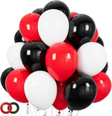 Red and Black Balloons 100Pack 12 inch Matte Black Red and White