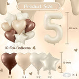 50th Birthday Balloons Decor, Helium Beige Cream Neutral 50 Balloon,