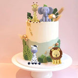 Safari Animal Cake Toppers Jungle Wild Cake Decorations with Lion
