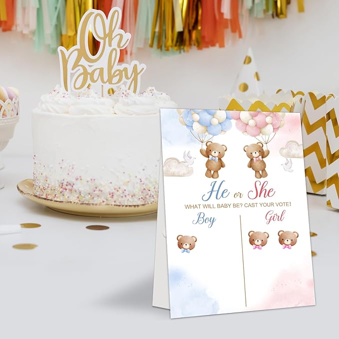 Gender Reveal Party Games Bear Theme Baby Gender Reveal Voting