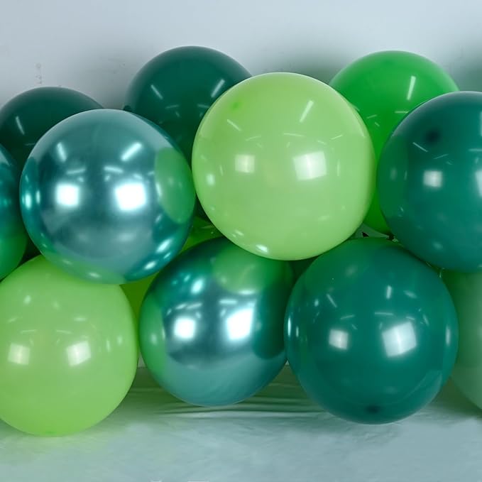 Togvu Green Balloons, 60 Packs 12 Inch Different Shades Dark Emerald