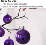 Purple Christmas Ornaments - Christmas Tree Decorations Shatterproof