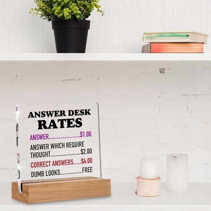 Funny Office Gifts for Coworkers, Boss Gifts, Answer Desk Rates