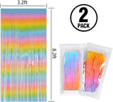 Melsan Pastel Tinsel Backdrop for Easter Decorations, Macaron Rainbow