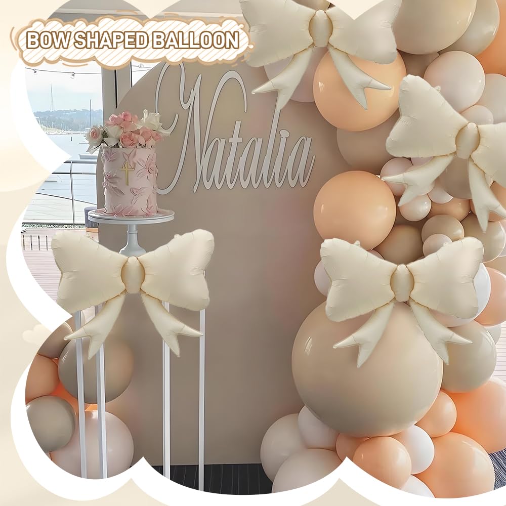 4pcs Jumbo Oversized Ribbon Balloons Coquette Bow Balloons Bow Pa Maca