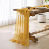 Keketoarrange 6pcs Golden Gauze Rustic Cheesecloth Table Runner 120